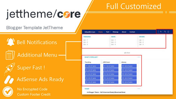 Jet Blogger Theme - Full Cutomized Ready [Download Now]